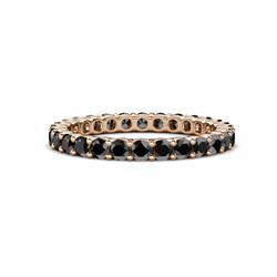 Joyce Round Black Diamond Eternity Band Round Black Diamond ctw Common Prong Womens Eternity Ring Stackable in K Rose Gold