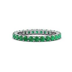 Joyce Round Emerald Eternity Band Round Emerald ctw Common Prong Womens Eternity Ring Stackable in K White Gold
