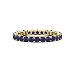 Joyce Round Blue Sapphire Eternity Band Round Blue Sapphire ctw Common Prong Womens Eternity Ring Stackable in K Yellow Gold