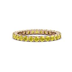 Joyce Round Yellow Sapphire Eternity Band Round Yellow Sapphire ctw Common Prong Womens Eternity Ring Stackable in K Rose Gold