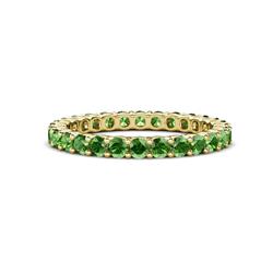 Joyce Round Green Garnet Eternity Band Round Green Garnet ctw Common Prong Womens Eternity Ring Stackable in K Yellow Gold