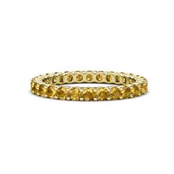 Joyce Round Citrine Eternity Band Round Citrine ctw Common Prong Womens Eternity Ring Stackable in K Yellow Gold