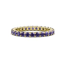 Joyce Round Iolite Eternity Band Round Iolite ctw Common Prong Womens Eternity Ring Stackable in K Yellow Gold