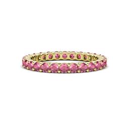 Joyce Round Rhodolite Garnet Eternity Band Round Rhodolite Garnet ctw Common Prong Womens Eternity Ring Stackable in K Yellow Gold