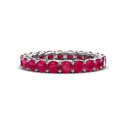 Lucida Round Ruby U Prong Eternity Band Ruby Gallery Womens Eternity Band ctw Platinum