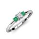 3 - Eadlin Princess Cut Diamond and Emerald Three Stone Engagement Ring 