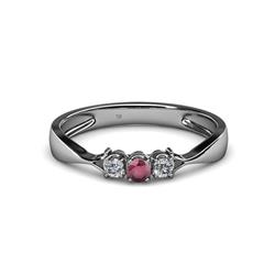 Rylai Rhodolite Garnet and Diamond Three Stone Engagement Ring Rhodolite Garnet and Diamond Womens Three Stone Engagement Ring ctw Sterling Silver