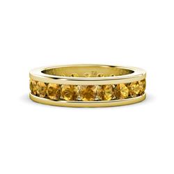 Celina Round Citrine Eternity Band Round Citrine ctw Channel Set Womens Eternity Ring Stackable K Yellow Gold