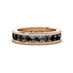 Celina Round Black Diamond Eternity Band Round Black Diamond ctw Channel Set Womens Eternity Ring Stackable K Rose Gold