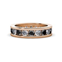 Celina Round Black and White Diamond Eternity Band Round Black and White Diamond ctw Channel Set Womens Eternity Ring Stackable K Rose Gold