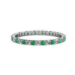 Joyce Emerald and Diamond Eternity Band Emerald and Diamond Common Prong Womens Eternity Ring Stackable ctw K White Gold