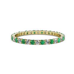 Joyce Emerald and Diamond Eternity Band Emerald and Diamond Common Prong Womens Eternity Ring Stackable ctw K Yellow Gold