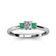 2 - Eadlin Princess Cut Diamond and Emerald Three Stone Engagement Ring 