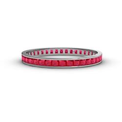 Rebica Princess Cut Ruby Eternity Band Princess Cut Ruby ctw Channel Set Womens Eternity Ring Stackable K White Gold
