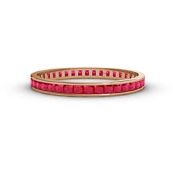 Rebica Princess Cut Ruby Eternity Band Princess Cut Ruby ctw Channel Set Womens Eternity Ring Stackable K Rose Gold
