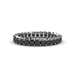 Allie Princess Cut Black Diamond Eternity Band Princess Cut Black Diamond Womens Eternity Ring Stackable ctw Platinum