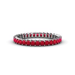 Allie Princess Cut Ruby Eternity Band Princess Cut Ruby Womens Eternity Ring Stackable ctw K White Gold