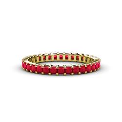 Allie Princess Cut Ruby Eternity Band Princess Cut Ruby Womens Eternity Ring Stackable ctw K Yellow Gold