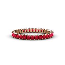 Allie Princess Cut Ruby Eternity Band Princess Cut Ruby Womens Eternity Ring Stackable ctw K Rose Gold