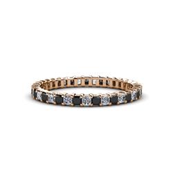 Allie Black and White Diamond Eternity Band Black and White Diamond VS SI F G Eternity Band Carat tw Carat tw in K Rose Gold