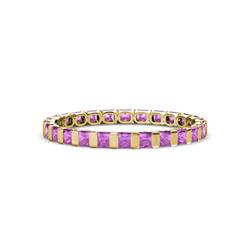 Clarissa Princess Cut Amethyst Eternity Band Princess Cut Amethyst ctw Channel Set Womens Eternity Ring Stackable K Yellow Gold