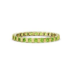 Clarissa Princess Cut Peridot Eternity Band Princess Cut Peridot ctw Channel Set Womens Eternity Ring Stackable K Yellow Gold