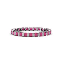 Clarissa Princess Cut Ruby Eternity Band Princess Cut Ruby ctw Channel Set Womens Eternity Ring Stackable K White Gold