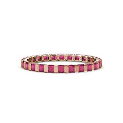Clarissa Princess Cut Ruby Eternity Band Princess Cut Ruby ctw Channel Set Womens Eternity Ring Stackable K Rose Gold
