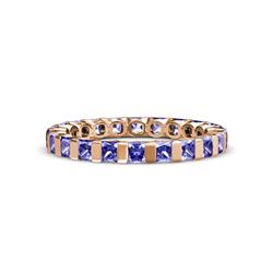 Clarissa Princess Cut Tanzanite Eternity Band Princess Cut Tanzanite ctw Channel Set Womens Eternity Ring Stackable K Rose Gold