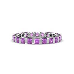 Clarissa Princess Cut Amethyst Eternity Band Princess Cut Amethyst ctw Channel Set Womens Eternity Ring Stackable K White Gold