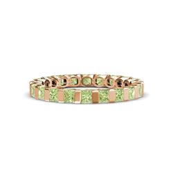 Clarissa Princess Cut Peridot Eternity Band Princess Cut Peridot ctw Channel Set Womens Eternity Ring Stackable K Rose Gold