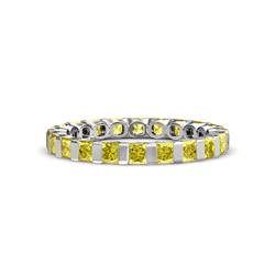 Clarissa Princess Cut Yellow Sapphire Eternity Band Princess Cut Yellow Sapphire ctw Channel Set Womens Eternity Ring Stackable Platinum