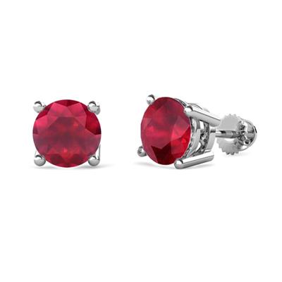 Alina Ruby Solitaire Stud Earrings