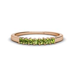 Erica Princess Cut Peridot Stone Wedding Band Princess Cut Peridot ctw Stone Side Gallery Womens Wedding Band Stackable K Rose Gold