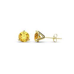 Pema ctw Citrine Martini Solitaire Stud Earrings Citrine Three Prong Martini Stud Earrings cttw in K Yellow Gold