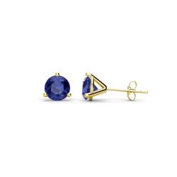 Pema ctw Iolite Martini Solitaire Stud Earrings Iolite Three Prong Martini Stud Earrings cttw in K Yellow Gold