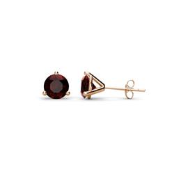 Pema ctw Red Garnet Martini Solitaire Stud Earrings Red Garnet Three Prong Martini Stud Earrings cttw in K Rose Gold