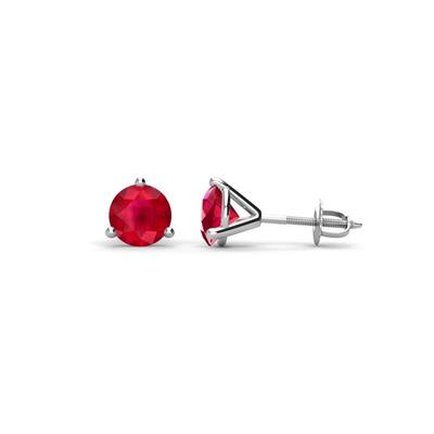Pema ctw Ruby Martini Solitaire Stud Earrings