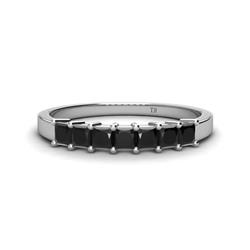 Erica Princess Cut Black Diamond Stone Wedding Band Princess Cut Black Diamond ctw Stone Side Gallery Womens Wedding Band Stackable K White Gold