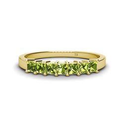 Erica Princess Cut Peridot Stone Wedding Band Princess Cut Peridot ctw Stone Side Gallery Womens Wedding Band Stackable K Yellow Gold