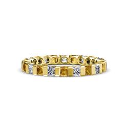 Clarissa Princess Cut Citrine and Diamond Eternity Band Princess Cut Citrine and Diamond ctw Channel Set Womens Eternity Ring Stackable K Yellow Gold