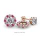 1 - Serena 2.00 mm Round Pink Sapphire and Diamond Jacket Earrings 