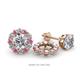 1 - Serena 2.00 mm Round Pink Tourmaline and Diamond Jacket Earrings 