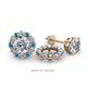 1 - Serena 2.00 mm Round Blue Topaz and Diamond Jacket Earrings 