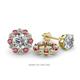 1 - Serena 2.00 mm Round Rhodolite Garnet and Diamond Jacket Earrings 