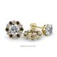 1 - Serena 2.00 mm Round Smoky Quartz and Diamond Jacket Earrings 