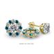 1 - Serena 2.00 mm Round Blue and White Diamond Jacket Earrings 