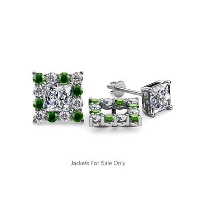 Serena Green Garnet and Diamond Jacket Earrings