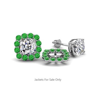 Ambre Green Garnet Jacket Earrings