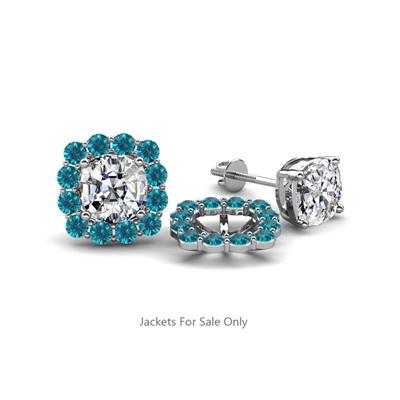 Ambre Blue Diamond Jacket Earrings
